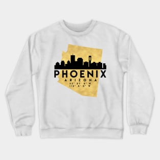 Phoenix Arizona Skyline Map Art Crewneck Sweatshirt